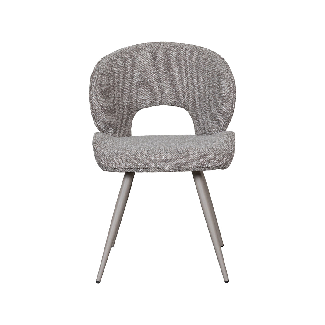 LABEL51 Eetkamerstoelen Sakura - Mushroom - Boucle - Taupe Metalen Frame