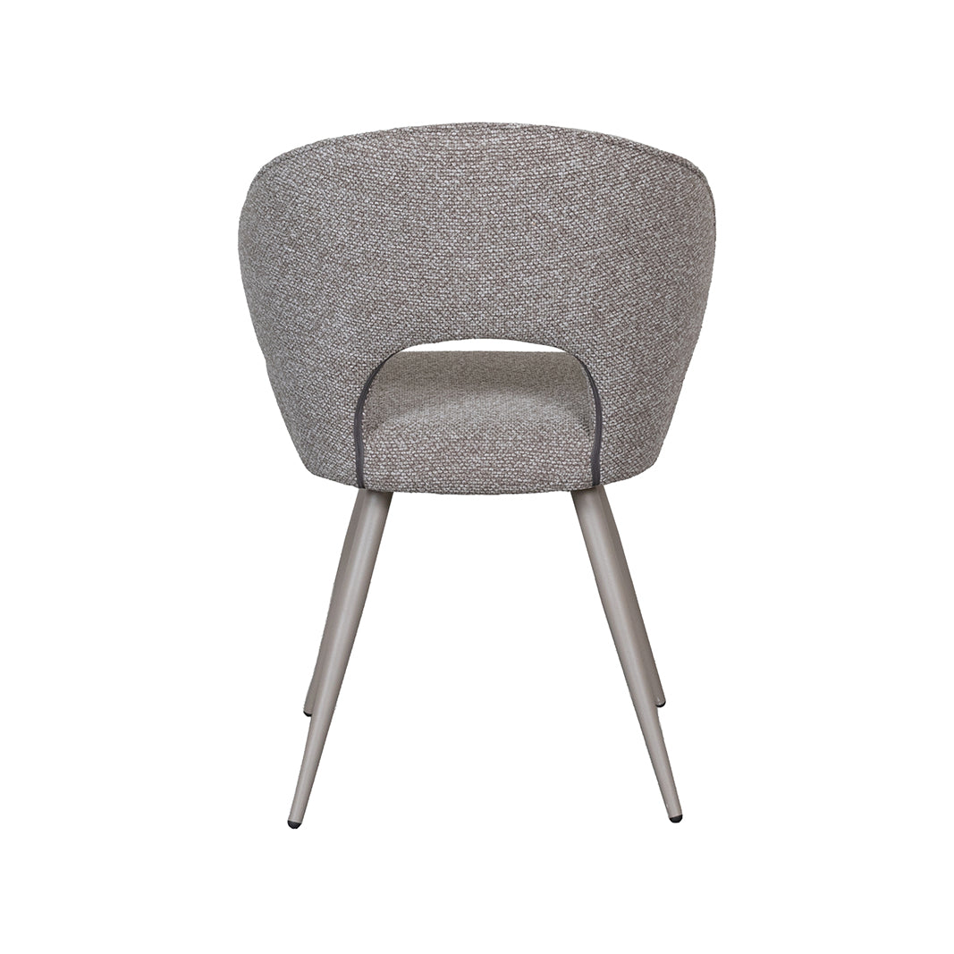 LABEL51 Eetkamerstoelen Sakura - Mushroom - Boucle - Taupe Metalen Frame