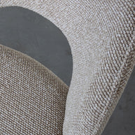 LABEL51 Eetkamerstoelen Sakura - Mushroom - Boucle - Taupe Metalen Frame