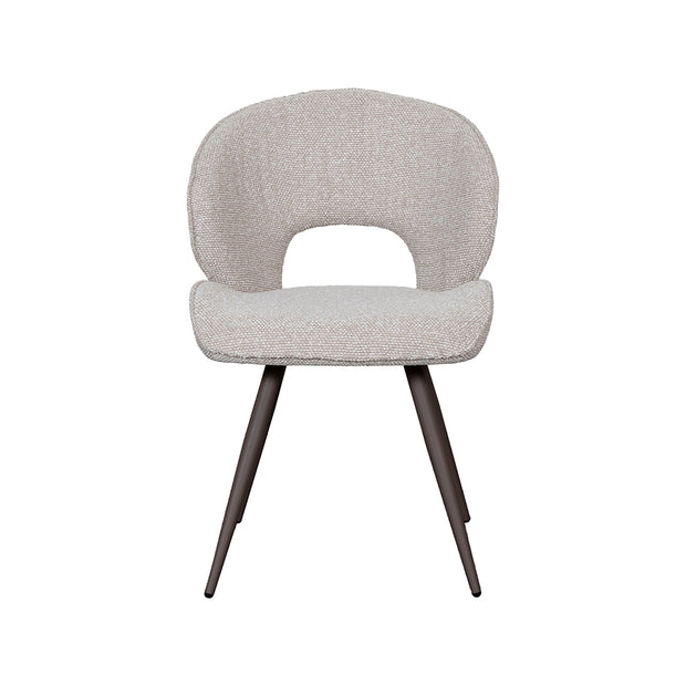 LABEL51 Eetkamerstoelen Sakura - Naturel - Boucle - Brons Metalen Frame