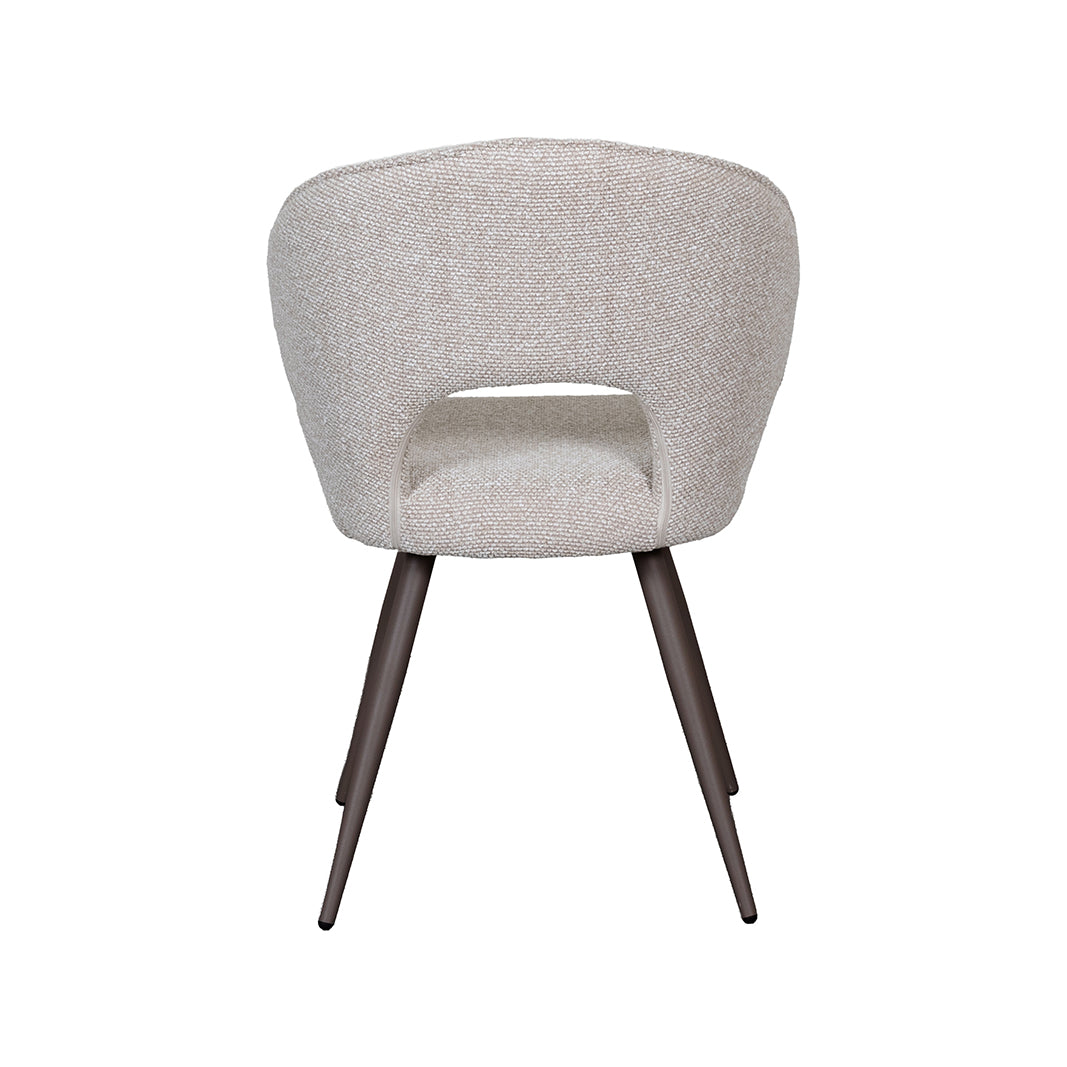 LABEL51 Eetkamerstoelen Sakura - Naturel - Boucle - Brons Metalen Frame