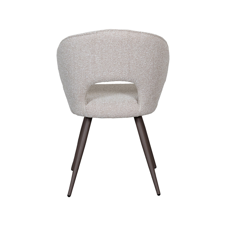 LABEL51 Eetkamerstoelen Sakura - Naturel - Boucle - Brons Metalen Frame