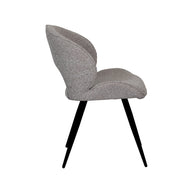 LABEL51 Eetkamerstoelen Sakura - Mushroom - Boucle - Zwart Metalen Frame