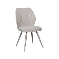 LABEL51 Eetkamerstoelen Silvain - Naturel - Boucle - Taupe Metalen Frame