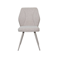 LABEL51 Eetkamerstoelen Silvain - Naturel - Boucle - Taupe Metalen Frame