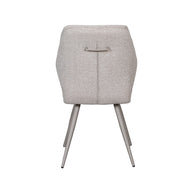 LABEL51 Eetkamerstoelen Silvain - Naturel - Boucle - Taupe Metalen Frame