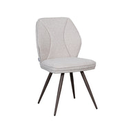LABEL51 Eetkamerstoelen Silvain - Naturel - Boucle - Brons Metalen Frame