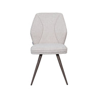 LABEL51 Eetkamerstoelen Silvain - Naturel - Boucle - Brons Metalen Frame