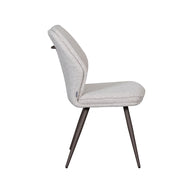 LABEL51 Eetkamerstoelen Silvain - Naturel - Boucle - Brons Metalen Frame