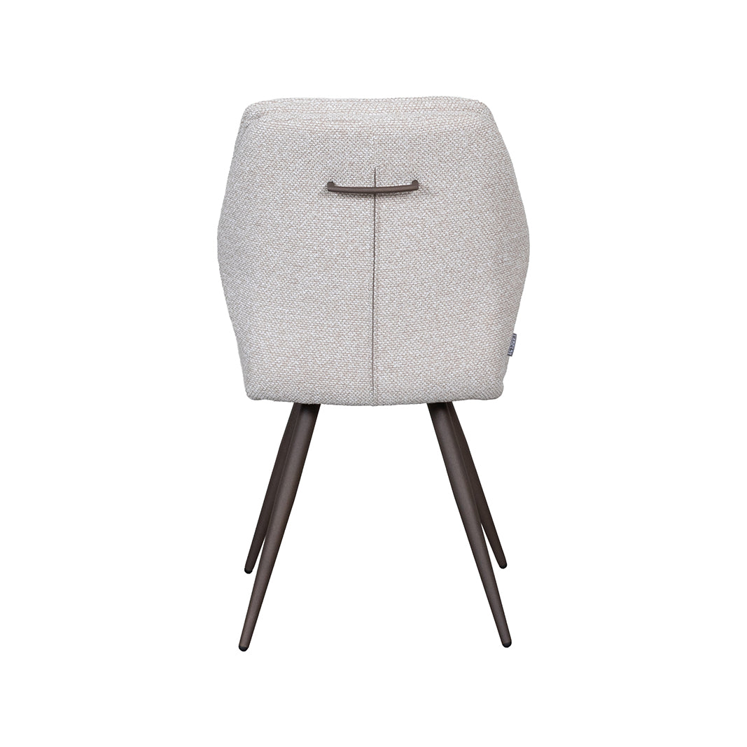 LABEL51 Eetkamerstoelen Silvain - Naturel - Boucle - Brons Metalen Frame