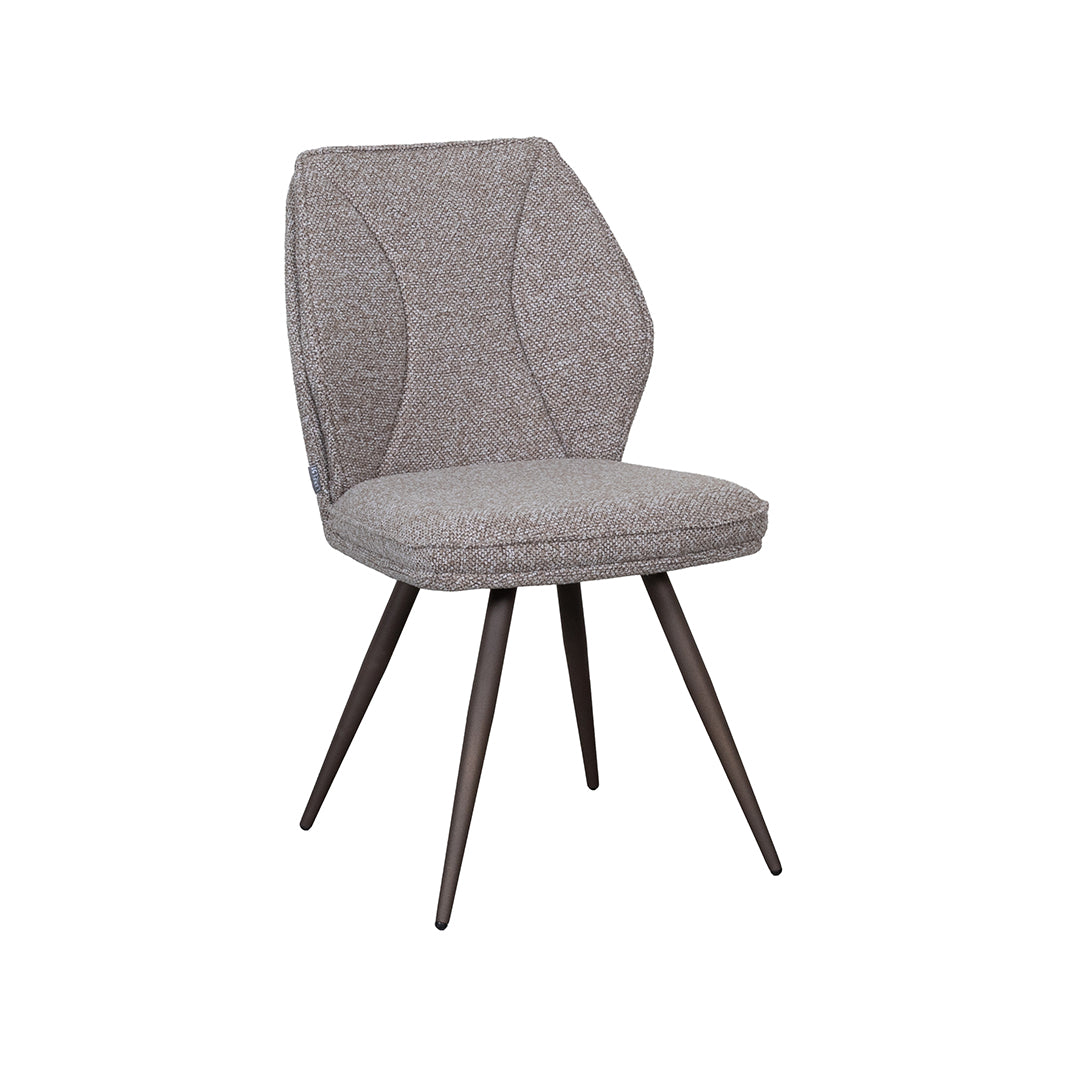LABEL51 Eetkamerstoelen Silvain - Mushroom - Boucle - Brons Metalen Frame