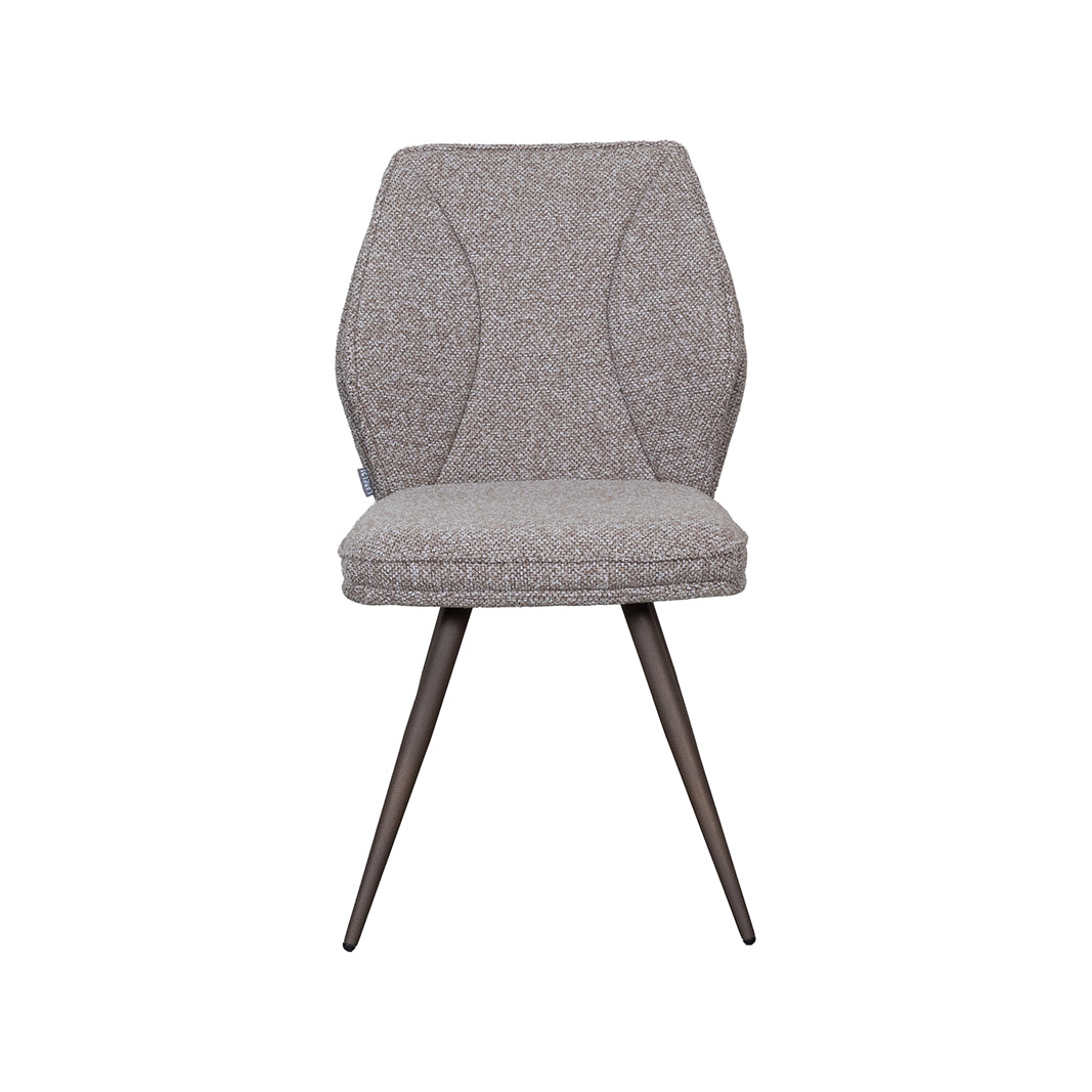 LABEL51 Eetkamerstoelen Silvain - Mushroom - Boucle - Brons Metalen Frame