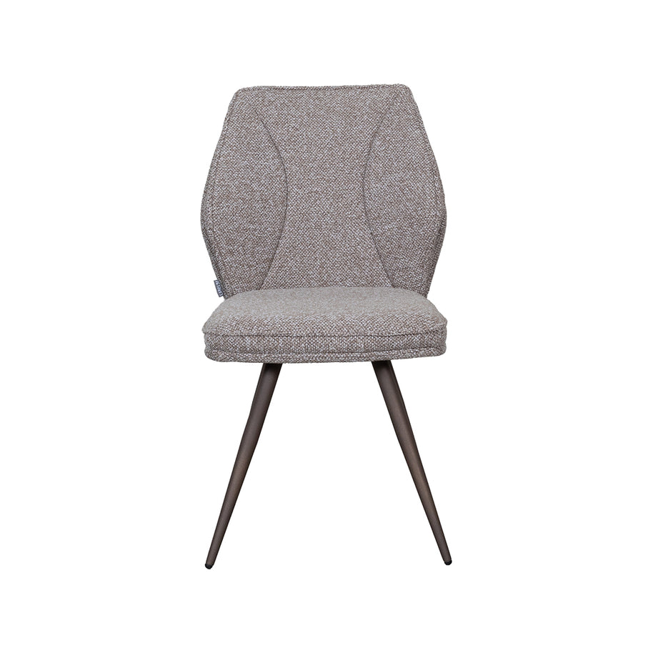 LABEL51 Eetkamerstoelen Silvain - Mushroom - Boucle - Brons Metalen Frame