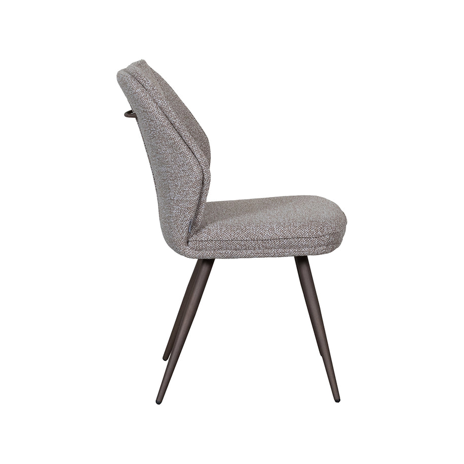 LABEL51 Eetkamerstoelen Silvain - Mushroom - Boucle - Brons Metalen Frame