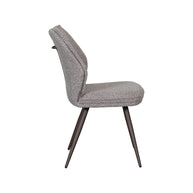 LABEL51 Eetkamerstoelen Silvain - Mushroom - Boucle - Brons Metalen Frame