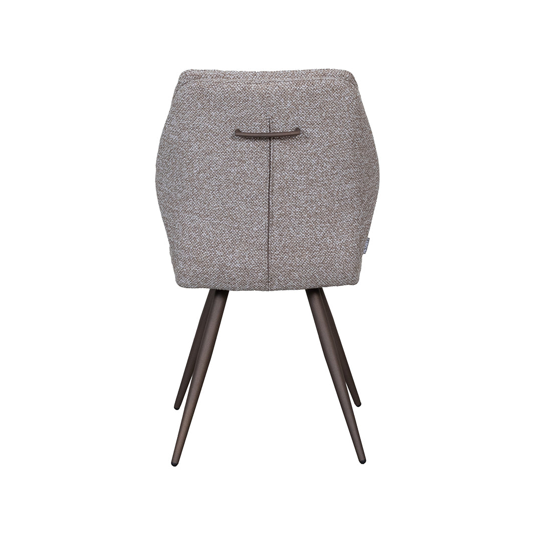 LABEL51 Eetkamerstoelen Silvain - Mushroom - Boucle - Brons Metalen Frame