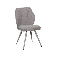 LABEL51 Eetkamerstoelen Silvain - Mushroom - Boucle - Taupe Metalen Frame