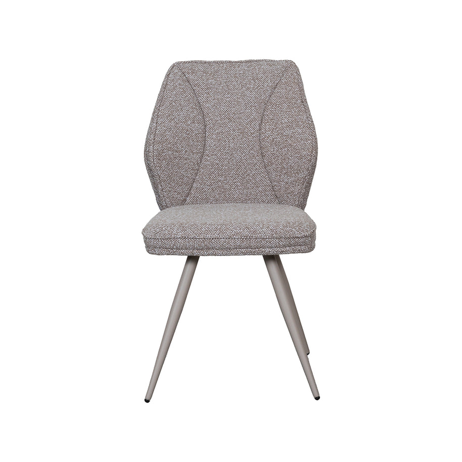 LABEL51 Eetkamerstoelen Silvain - Mushroom - Boucle - Taupe Metalen Frame