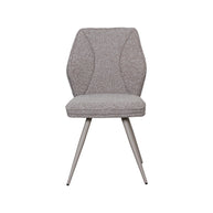 LABEL51 Eetkamerstoelen Silvain - Mushroom - Boucle - Taupe Metalen Frame