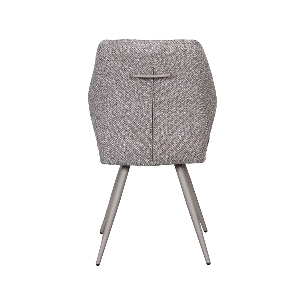 LABEL51 Eetkamerstoelen Silvain - Mushroom - Boucle - Taupe Metalen Frame