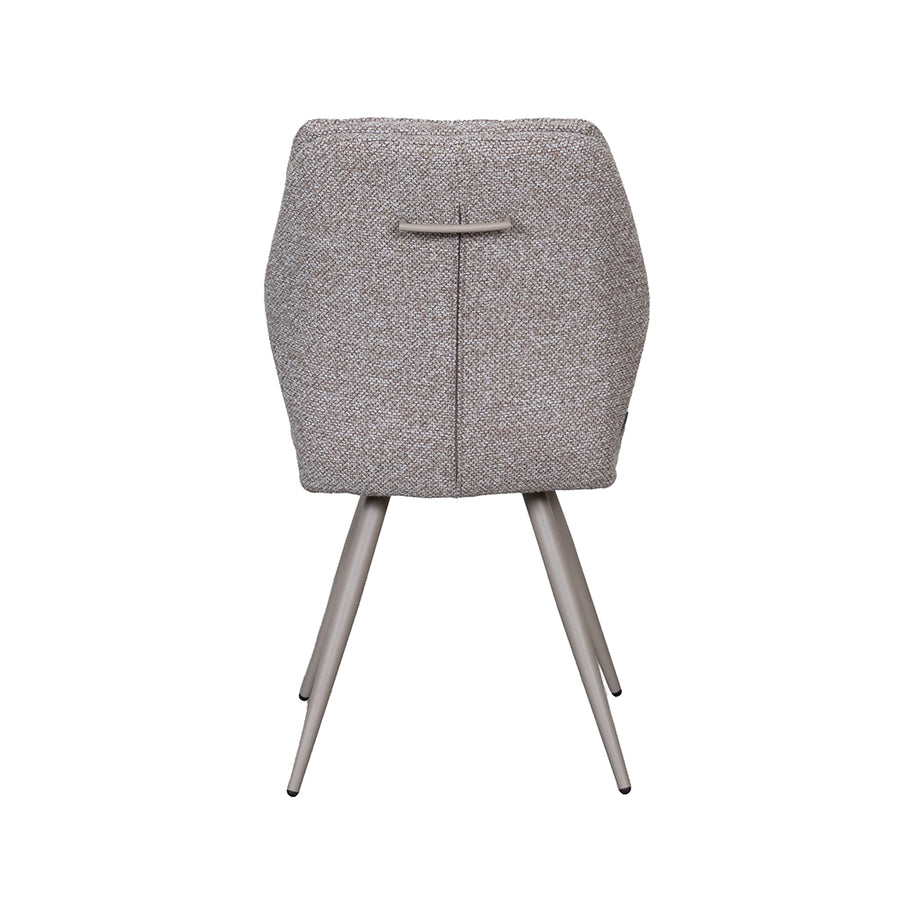 LABEL51 Eetkamerstoelen Silvain - Mushroom - Boucle - Taupe Metalen Frame