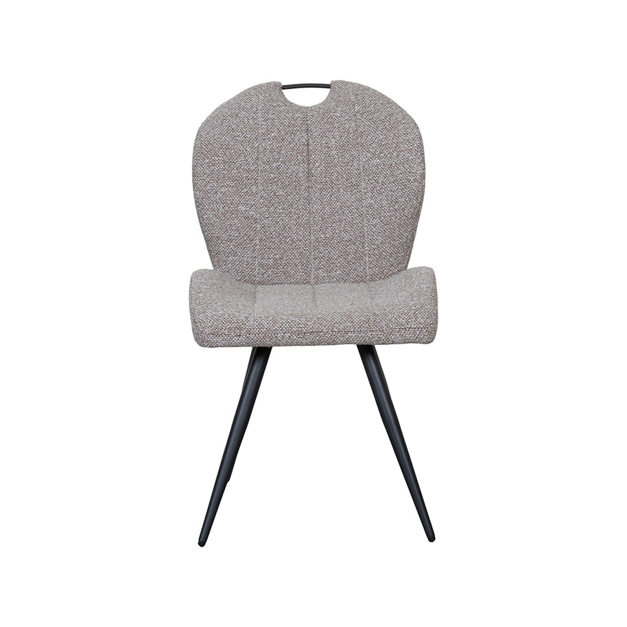 LABEL51 Eetkamerstoelen Silly - Mushroom - Boucle - Zwart Metalen Frame