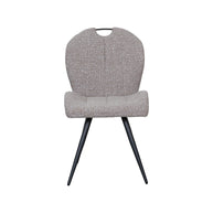 LABEL51 Eetkamerstoelen Silly - Mushroom - Boucle - Zwart Metalen Frame