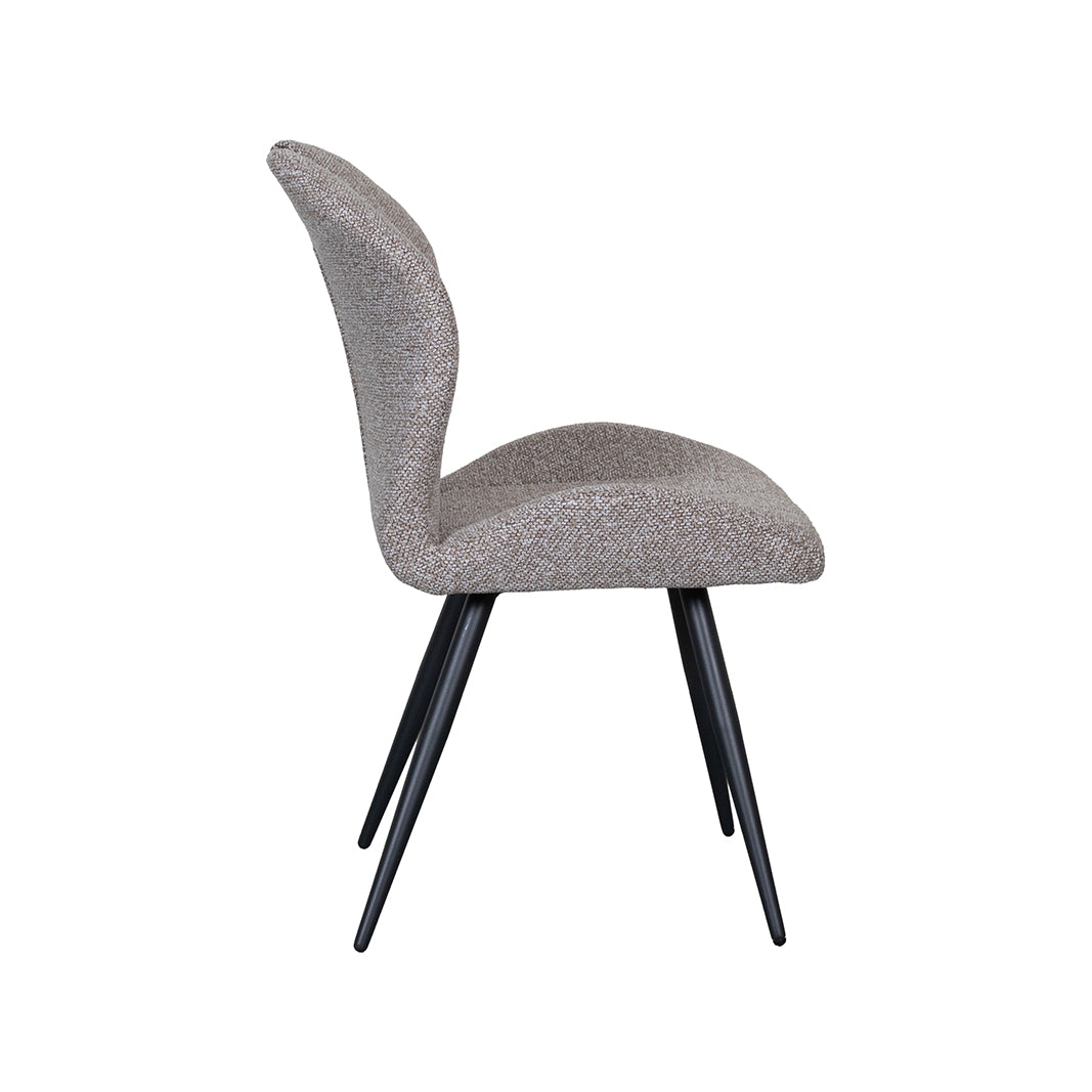 LABEL51 Eetkamerstoelen Silly - Mushroom - Boucle - Zwart Metalen Frame