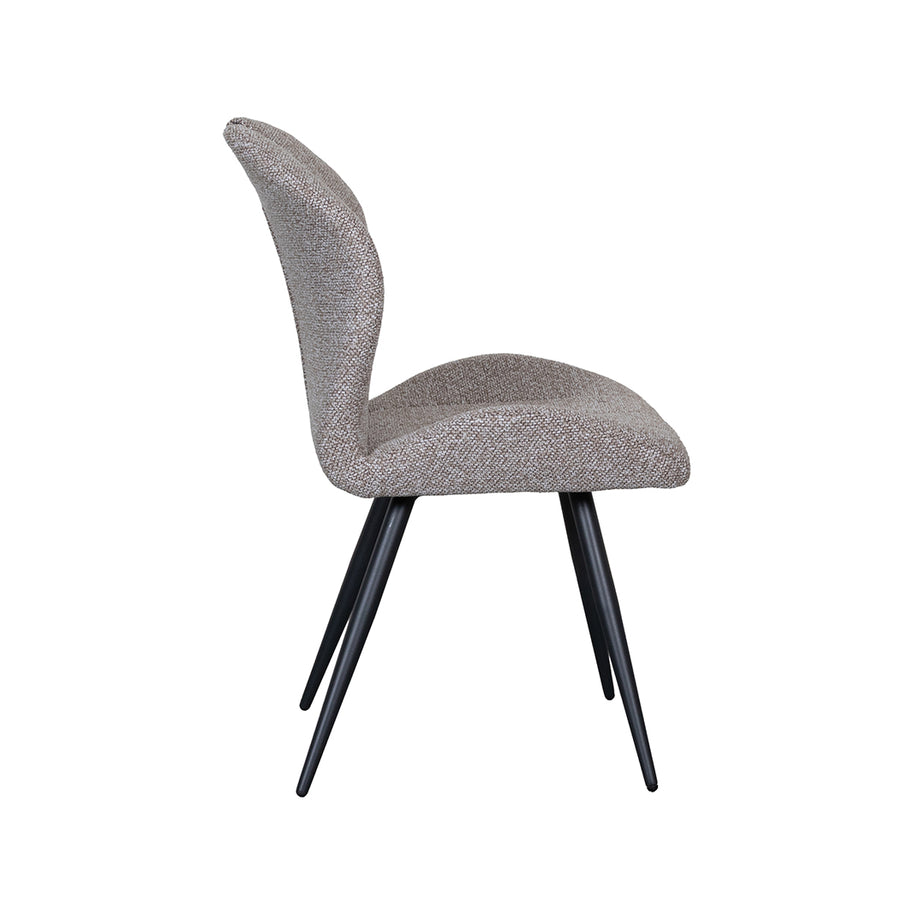 LABEL51 Eetkamerstoelen Silly - Mushroom - Boucle - Zwart Metalen Frame