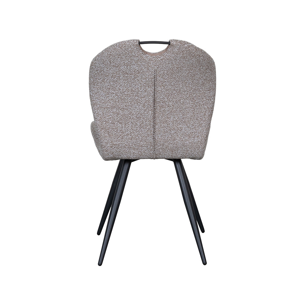 LABEL51 Eetkamerstoelen Silly - Mushroom - Boucle - Zwart Metalen Frame