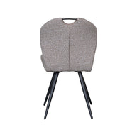 LABEL51 Eetkamerstoelen Silly - Mushroom - Boucle - Zwart Metalen Frame