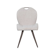 LABEL51 Eetkamerstoelen Silly - Naturel - Boucle - Brons Metalen Frame