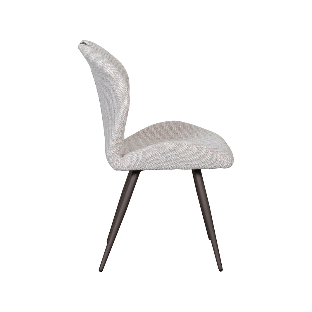 LABEL51 Eetkamerstoelen Silly - Naturel - Boucle - Brons Metalen Frame