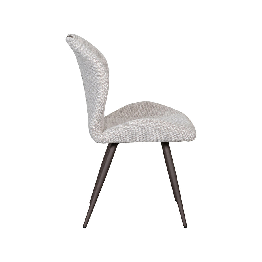 LABEL51 Eetkamerstoelen Silly - Naturel - Boucle - Brons Metalen Frame