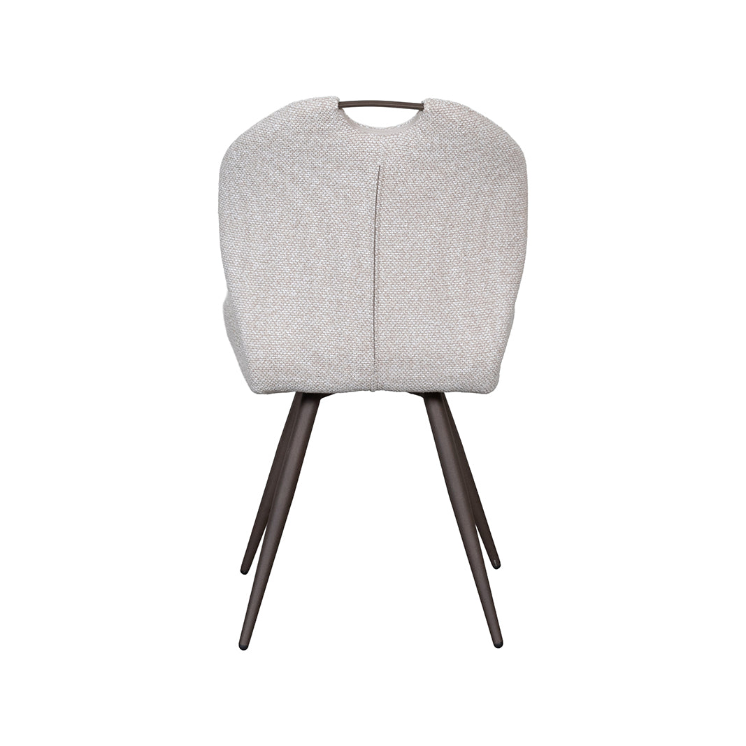 LABEL51 Eetkamerstoelen Silly - Naturel - Boucle - Brons Metalen Frame