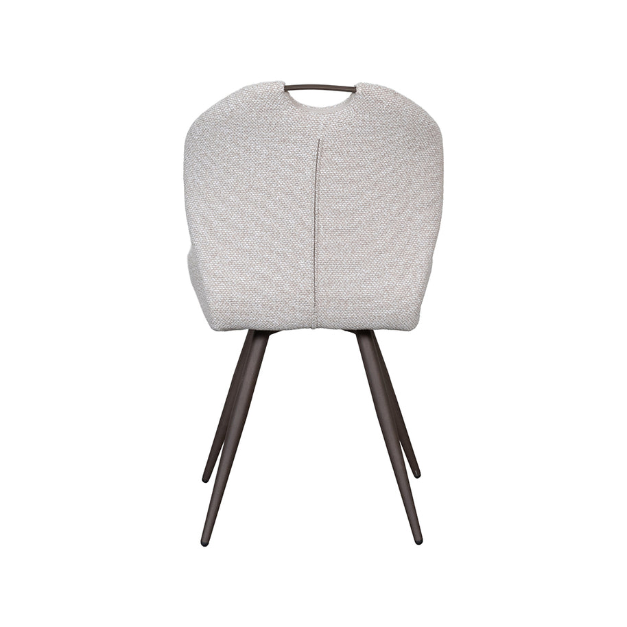 LABEL51 Eetkamerstoelen Silly - Naturel - Boucle - Brons Metalen Frame