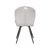 LABEL51 Eetkamerstoelen Silly - Naturel - Boucle - Brons Metalen Frame