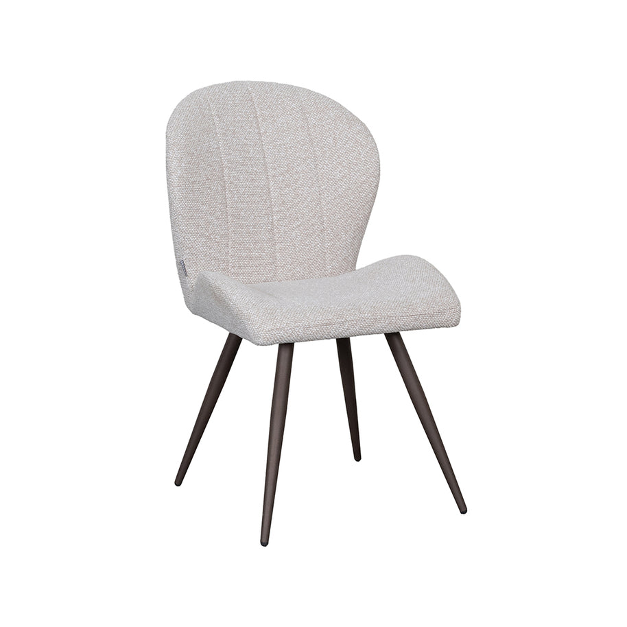 LABEL51 Eetkamerstoelen Sil - Naturel - Boucle - Brons Metalen Frame