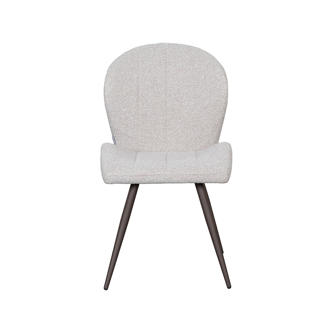 LABEL51 Eetkamerstoelen Sil - Naturel - Boucle - Brons Metalen Frame