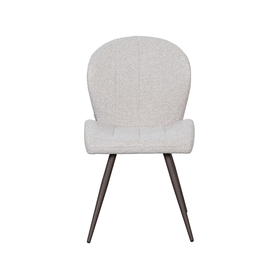 LABEL51 Eetkamerstoelen Sil - Naturel - Boucle - Brons Metalen Frame