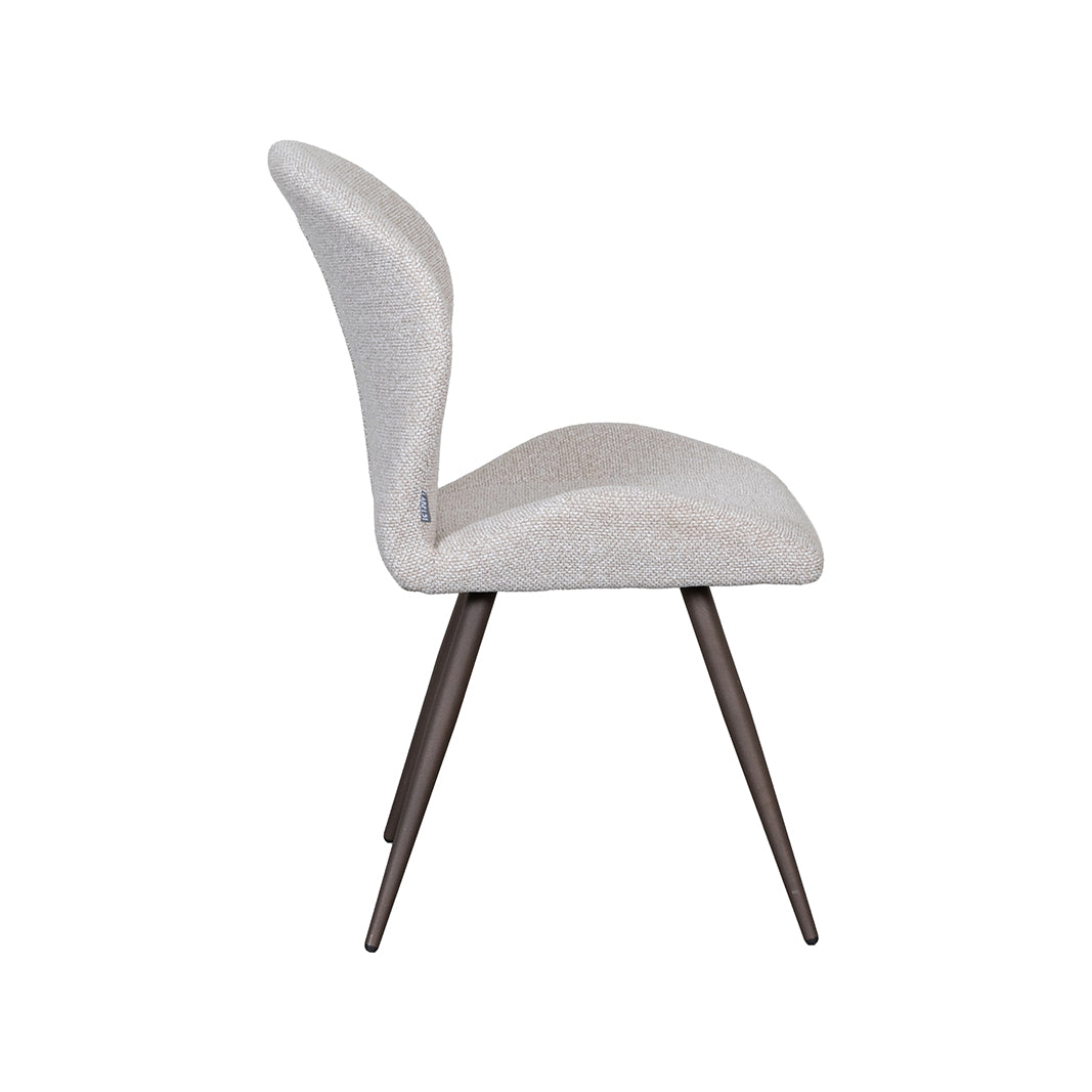 LABEL51 Eetkamerstoelen Sil - Naturel - Boucle - Brons Metalen Frame