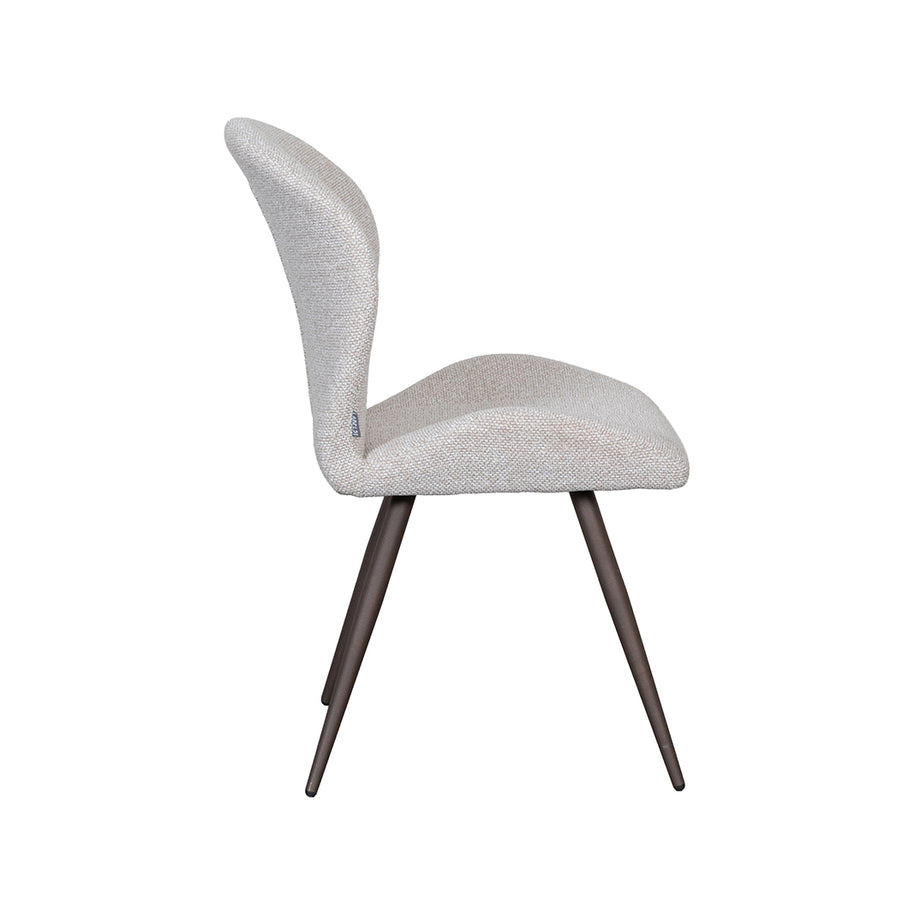 LABEL51 Eetkamerstoelen Sil - Naturel - Boucle - Brons Metalen Frame