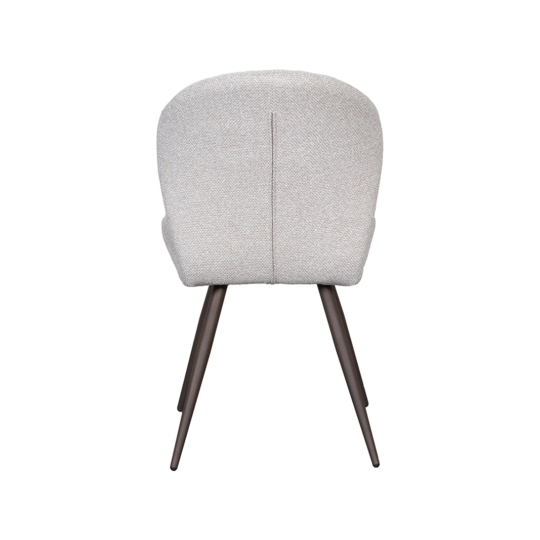LABEL51 Eetkamerstoelen Sil - Naturel - Boucle - Brons Metalen Frame