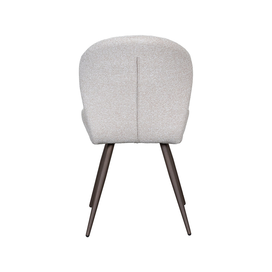 LABEL51 Eetkamerstoelen Sil - Naturel - Boucle - Brons Metalen Frame