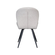 LABEL51 Eetkamerstoelen Sil - Naturel - Boucle - Zwart Metalen Frame