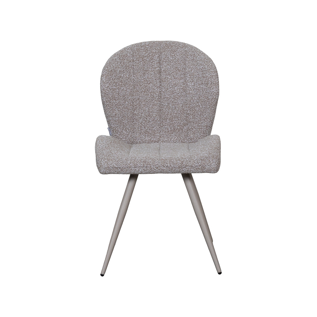 LABEL51 Eetkamerstoelen Sil - Mushroom - Boucle - Taupe Metalen Frame