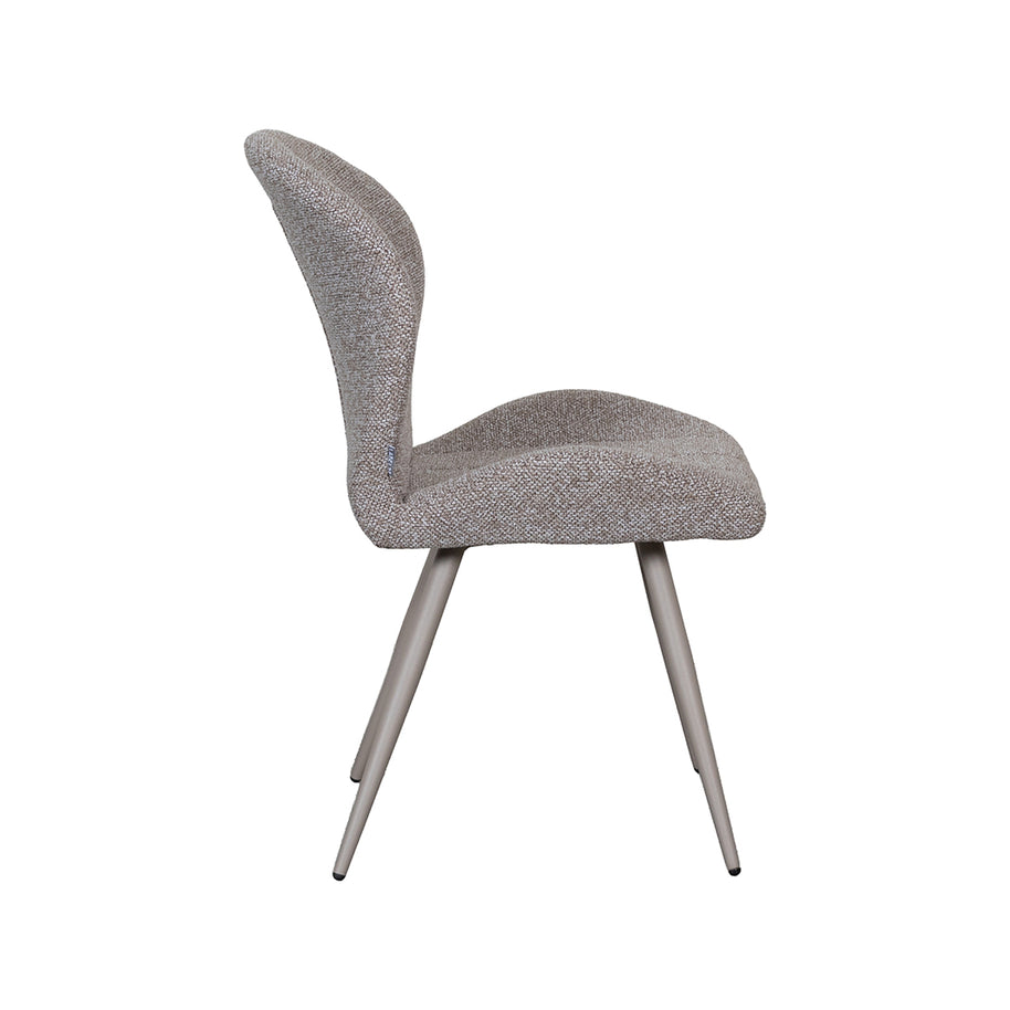 LABEL51 Eetkamerstoelen Sil - Mushroom - Boucle - Taupe Metalen Frame