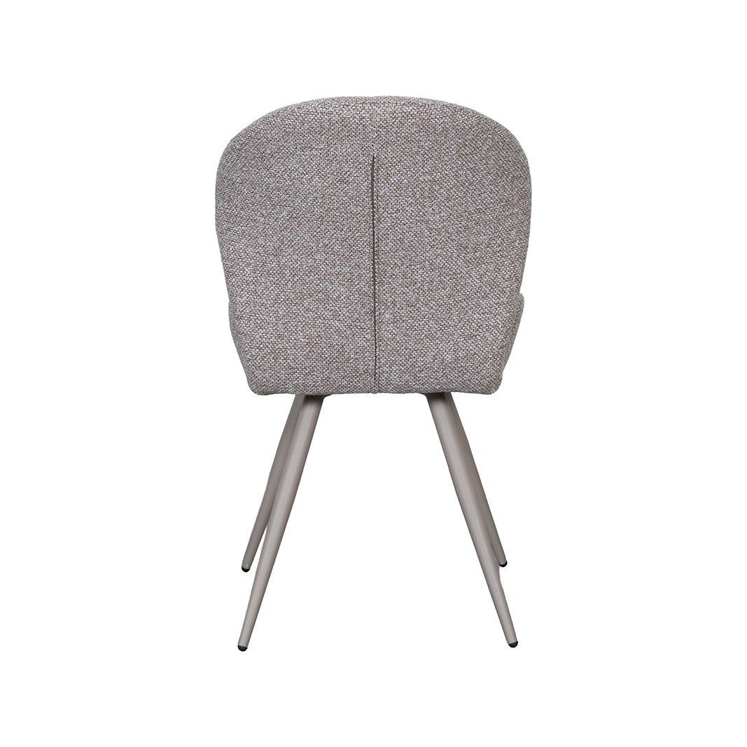 LABEL51 Eetkamerstoelen Sil - Mushroom - Boucle - Taupe Metalen Frame