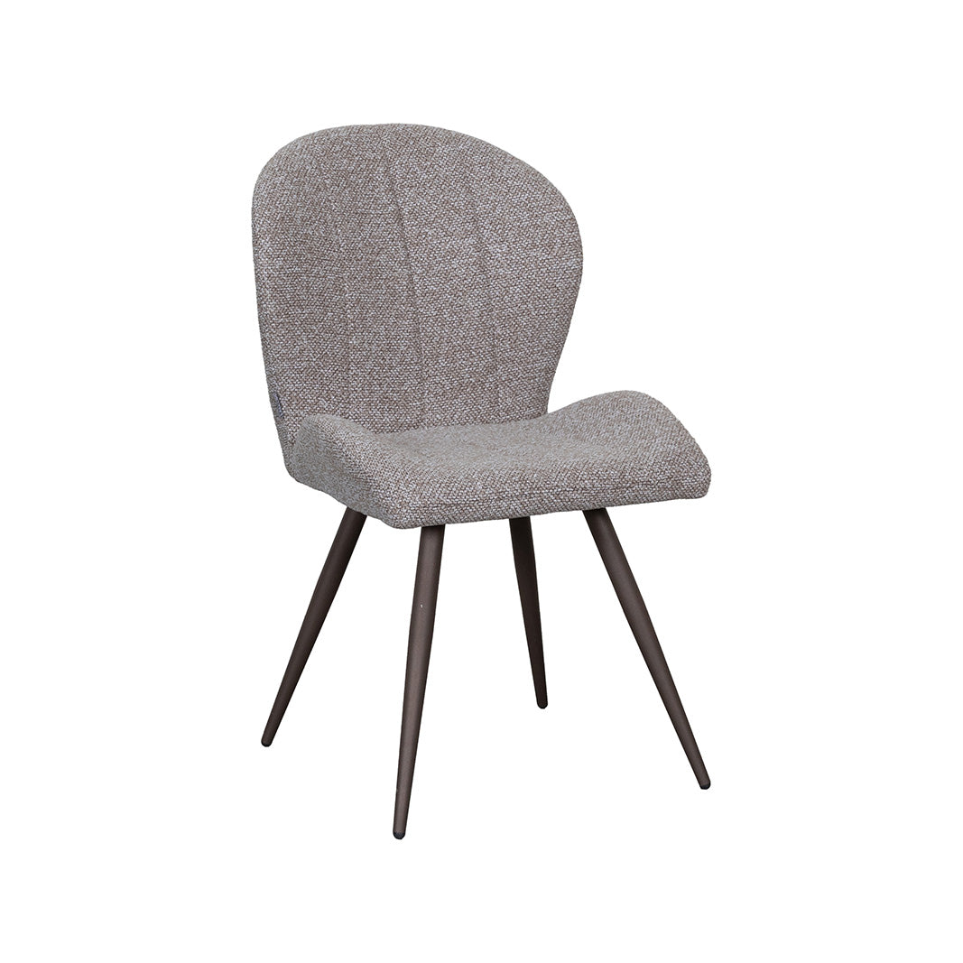 LABEL51 Eetkamerstoelen Sil - Mushroom - Boucle - Brons Metalen Frame