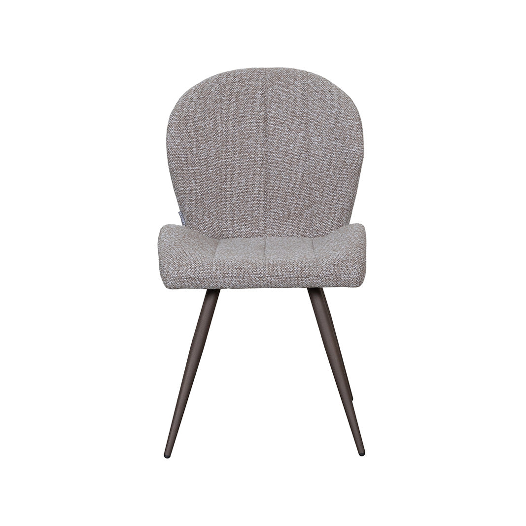 LABEL51 Eetkamerstoelen Sil - Mushroom - Boucle - Brons Metalen Frame